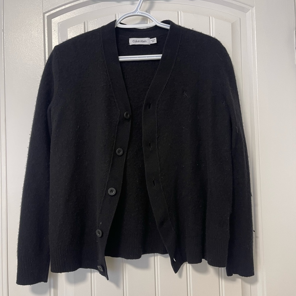 Calvin Klein Men's Black Cardigan Sweater